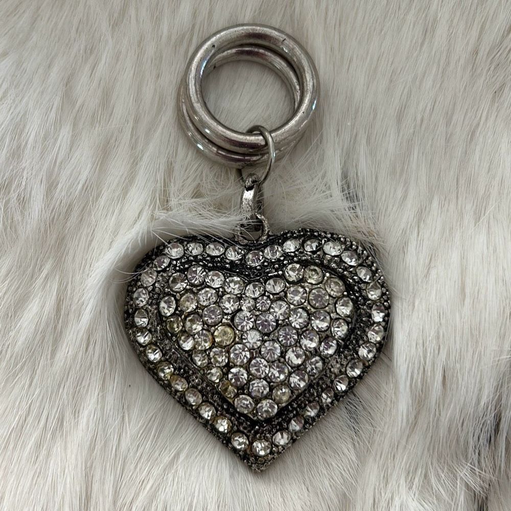Puffy Rhinestone Heart Pendant